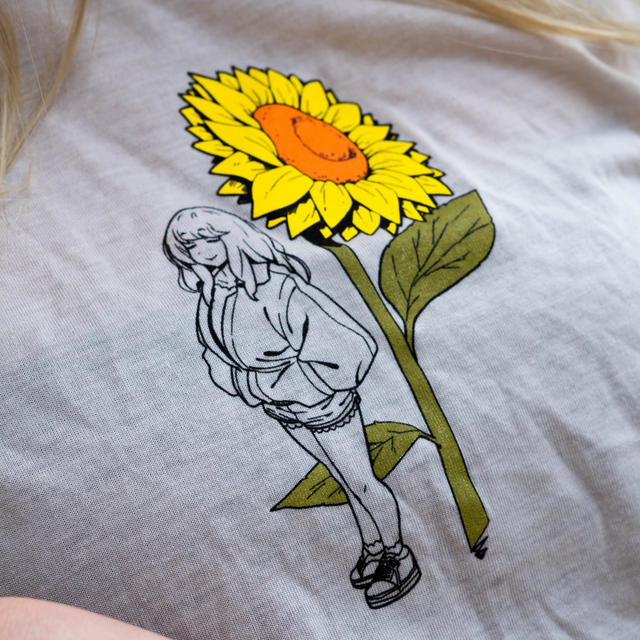 Lotus Eater Brand Crop Top. Anime Inspired Sunflower and Girl